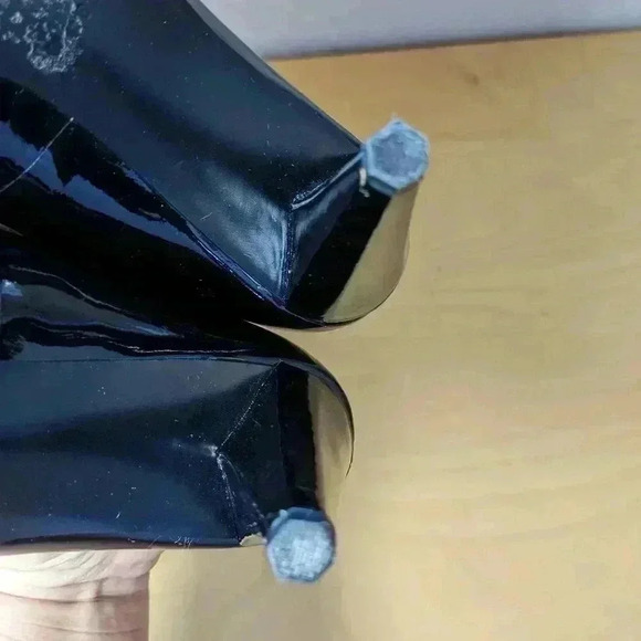 MARC FISHER heels leather black shoes VERY CUTE AND SEXY! size 6 IN GREAT CONDIT - Picture 9 of 10